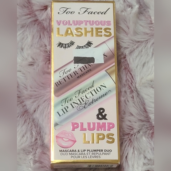 Too Faced Voluptuous Lashes & Plump Lips Mini Mascara & Lip Set Authentic NEW - Picture 1 of 5